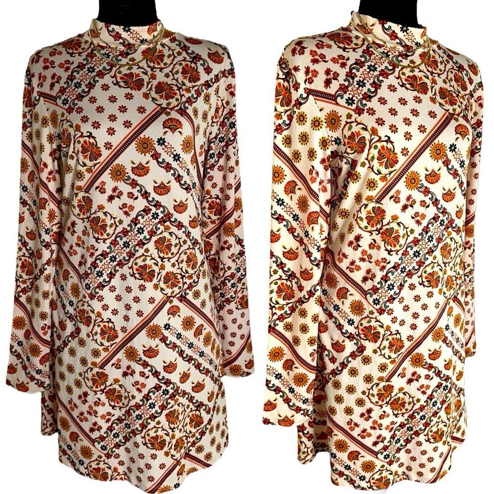 Floral Print Long Sleeve Dress